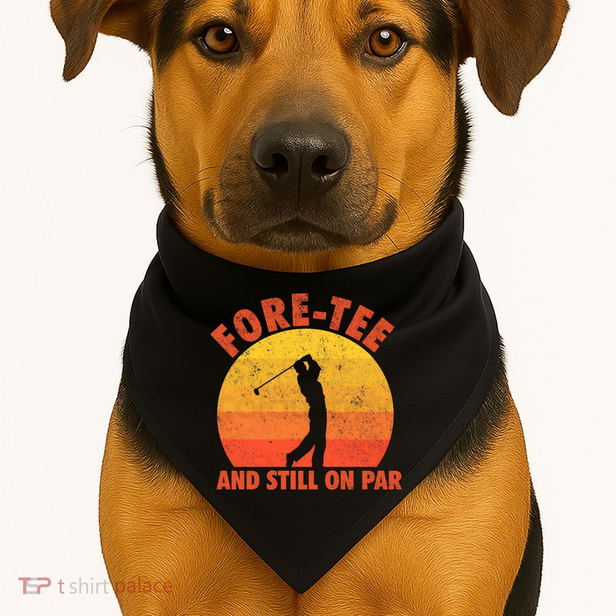 ForeTee And Still On Par Funny 40th Birthday Golfer USA-Made Doggie Bandana