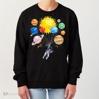 Funny Astronaut Space Balloon Planet Science Solar System Women's Sweatshirt thumb 0