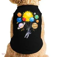 Funny Astronaut Space Balloon Planet Science Solar System Doggie Tank thumb 0