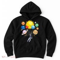 Funny Astronaut Space Balloon Planet Science Solar System Hoodie thumb 0