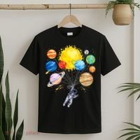 Funny Astronaut Space Balloon Planet Science Solar System T-Shirt thumb 2