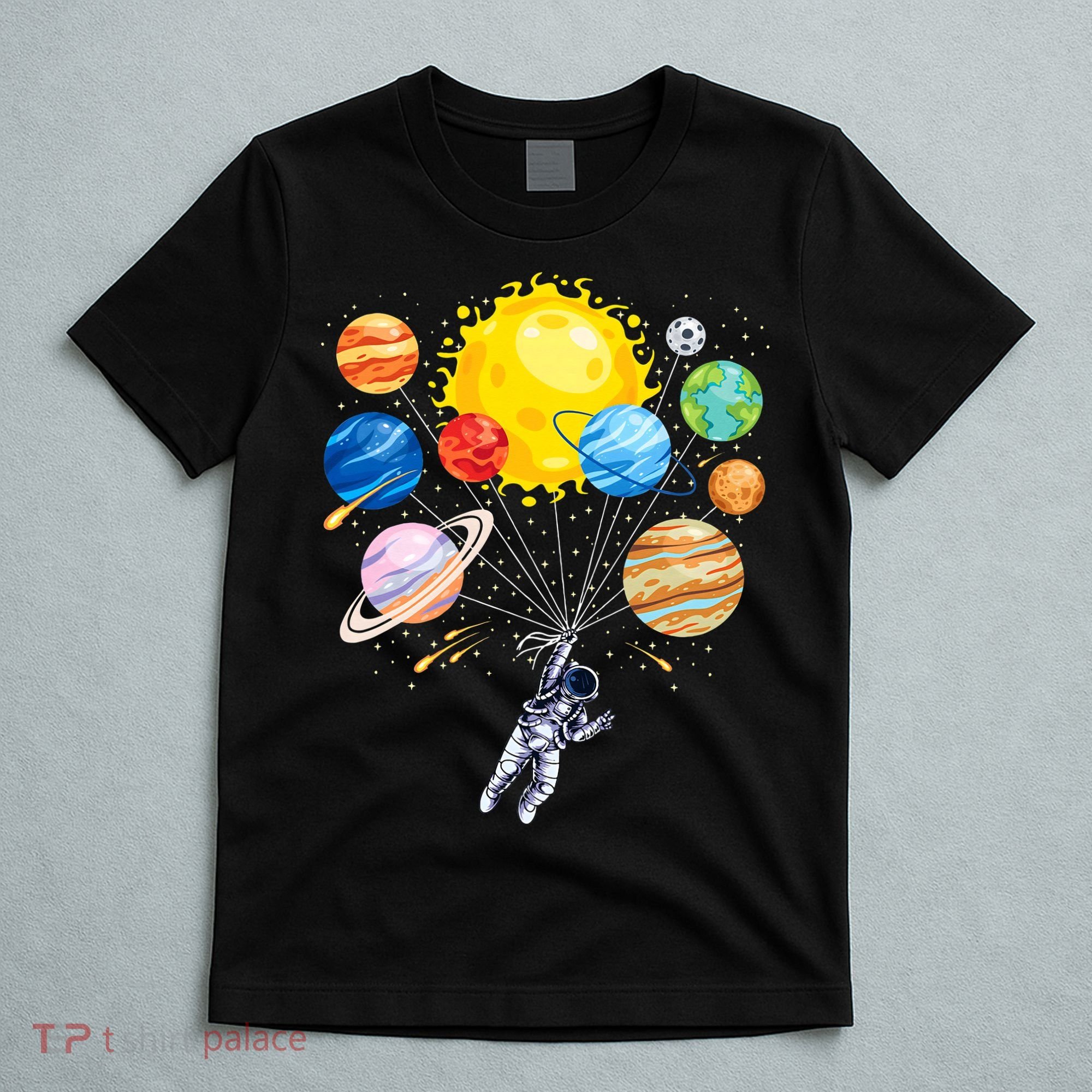 Funny Astronaut Space Balloon Planet Science Solar System T-Shirt