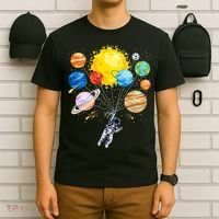 Funny Astronaut Space Balloon Planet Science Solar System T-Shirt thumb 6