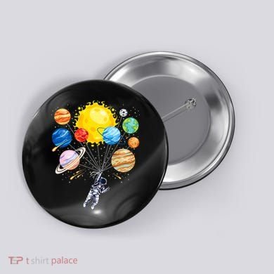 Funny Astronaut Space Balloon Planet Science Solar System Button
