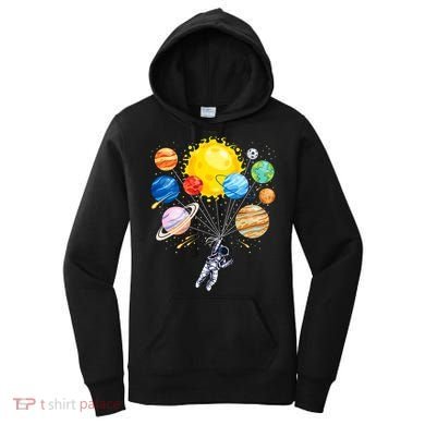 Funny Astronaut Space Balloon Planet Science Solar System Women's Hoodie