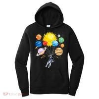 Funny Astronaut Space Balloon Planet Science Solar System Women's Hoodie thumb 0