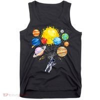 Funny Astronaut Space Balloon Planet Science Solar System Tank Top thumb 0
