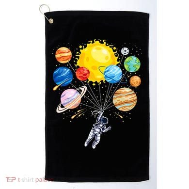 Funny Astronaut Space Balloon Planet Science Solar System Golf Towel