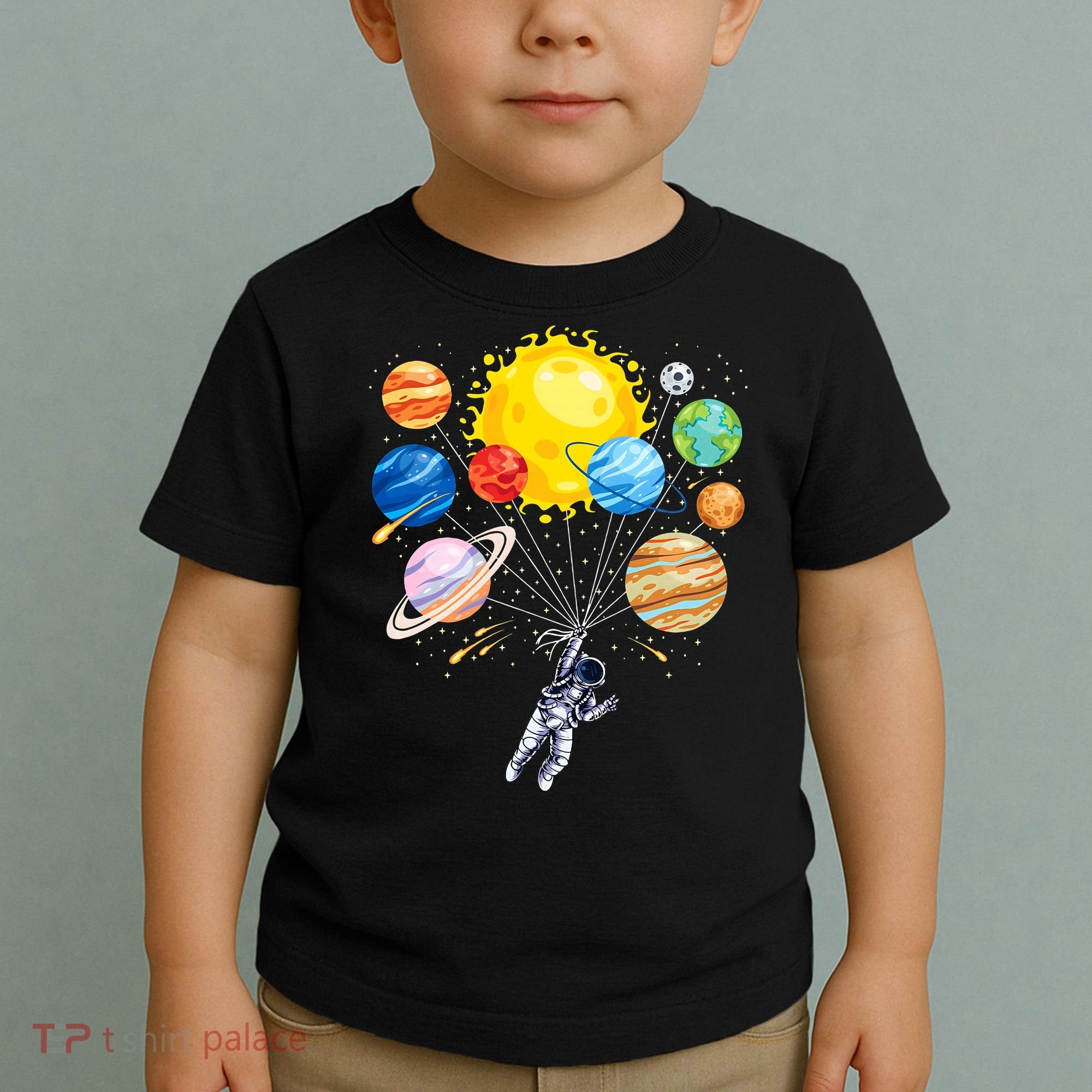Funny Astronaut Space Balloon Planet Science Solar System Toddler T-Shirt