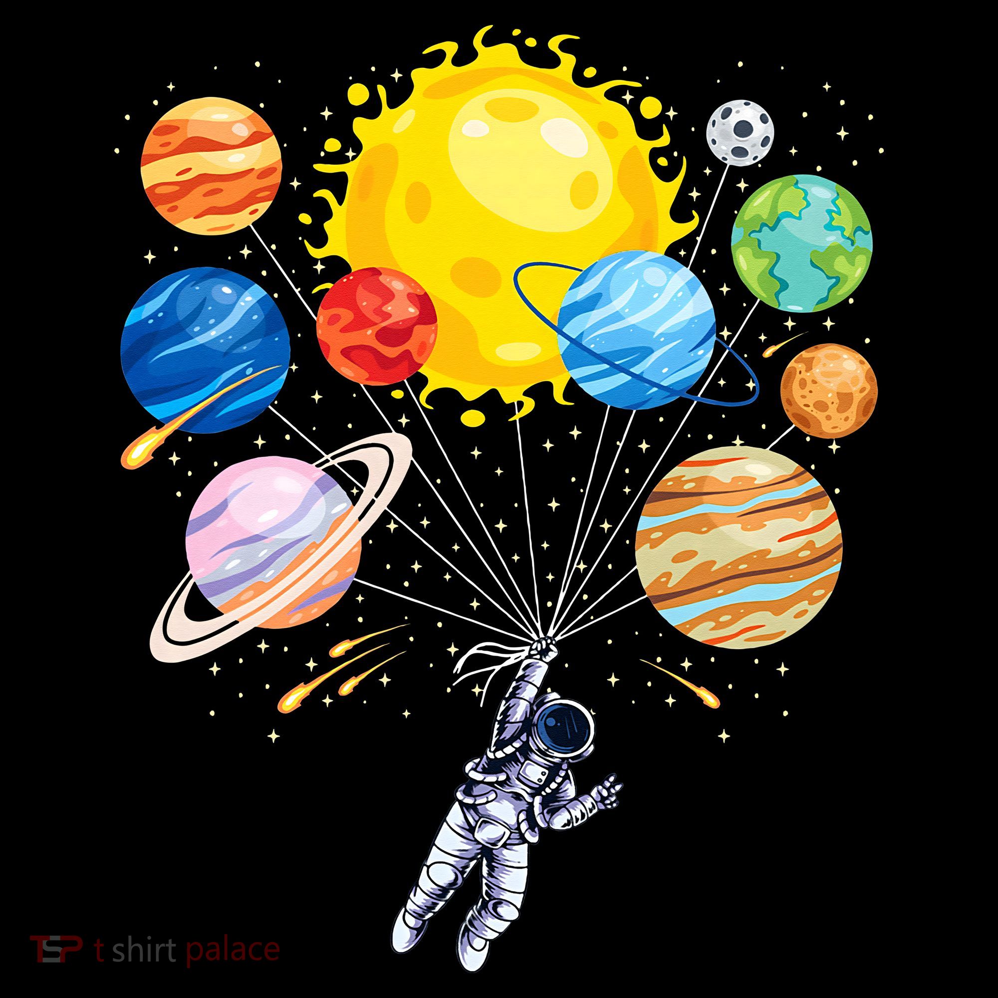 Funny Astronaut Space Balloon Planet Science Solar System Women's Long Sleeve Shirt
