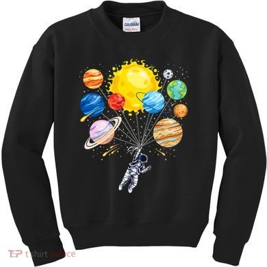 Funny Astronaut Space Balloon Planet Science Solar System Kids Sweatshirt