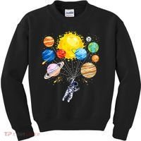 Funny Astronaut Space Balloon Planet Science Solar System Kids Sweatshirt thumb 0