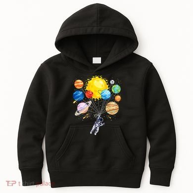 Funny Astronaut Space Balloon Planet Science Solar System Kids Hoodie