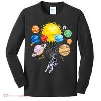 Funny Astronaut Space Balloon Planet Science Solar System Kids Long Sleeve Shirt thumb 0