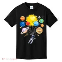Funny Astronaut Space Balloon Planet Science Solar System Kids T-Shirt thumb 0