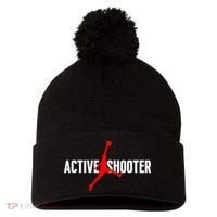 Funny Active Shooter Basketball Lovers sarcasm Pom Pom 12in Knit Beanie thumb 0