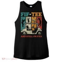 Fif And Still On Par 50th Birthday Golf 50 Year Old Ladies PosiCharge Tri-Blend Wicking Tank thumb 0