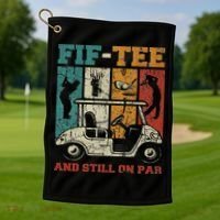 Fif And Still On Par 50th Birthday Golf 50 Year Old Golf Towel thumb 1