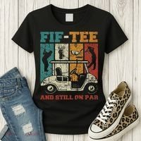 Fif And Still On Par 50th Birthday Golf 50 Year Old Women's T-Shirt thumb 3