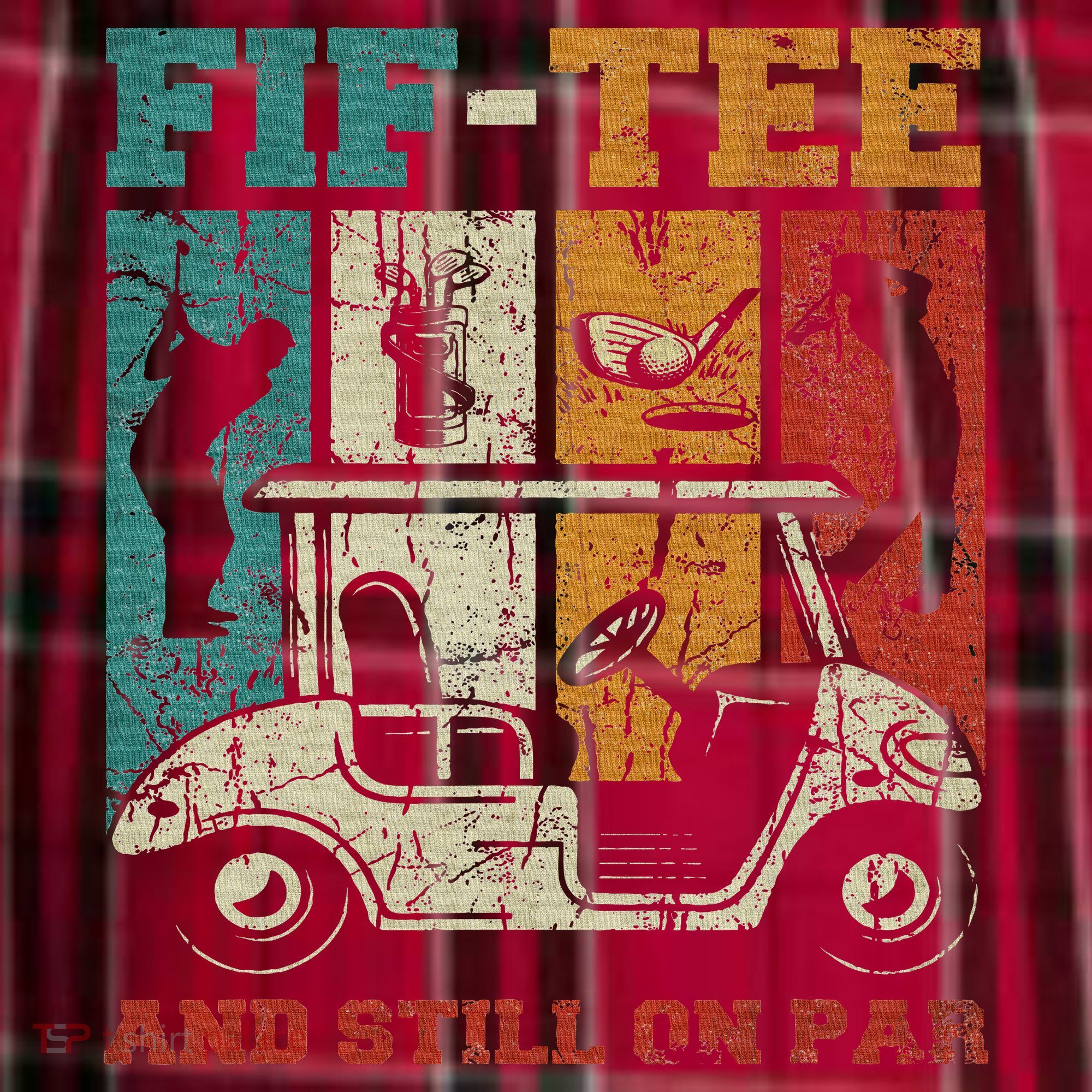 Fif And Still On Par 50th Birthday Golf 50 Year Old Women's Flannel Plaid Pajama Pants