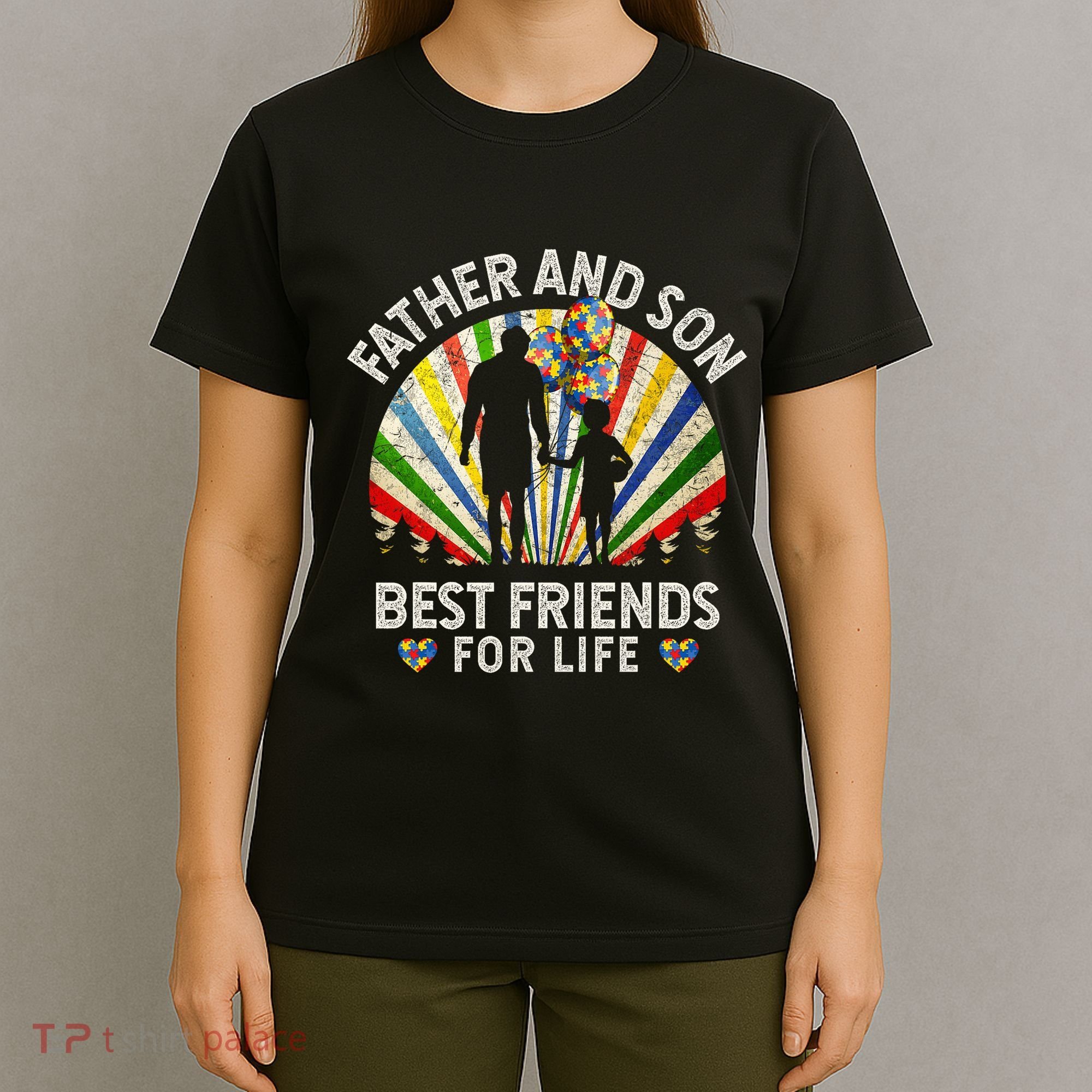 Father And Son Best Friends For Life Autism Awareness T-Shirt