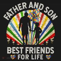 Father And Son Best Friends For Life Autism Awareness Women's Hoodie thumb 2