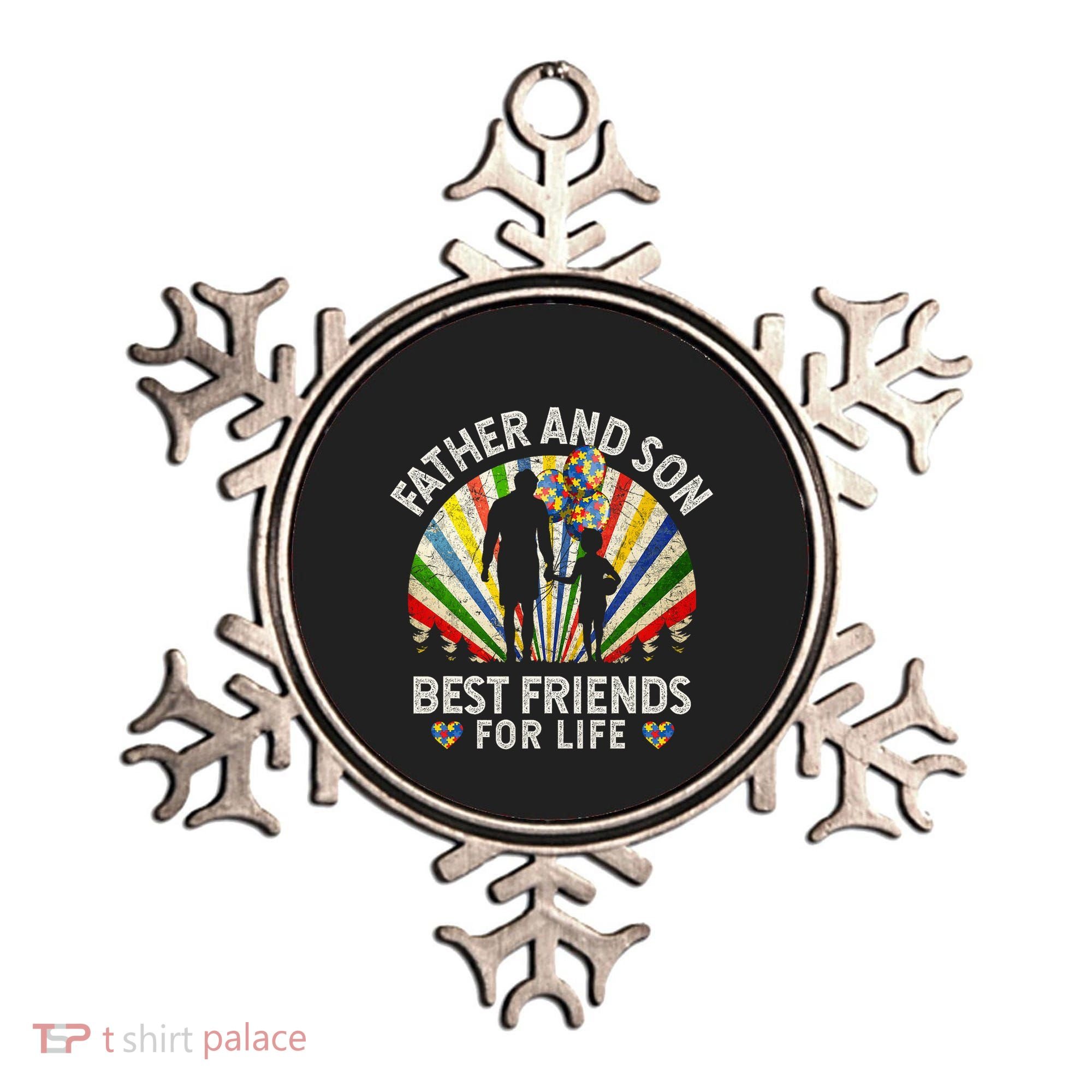 Father And Son Best Friends For Life Autism Awareness Ornament