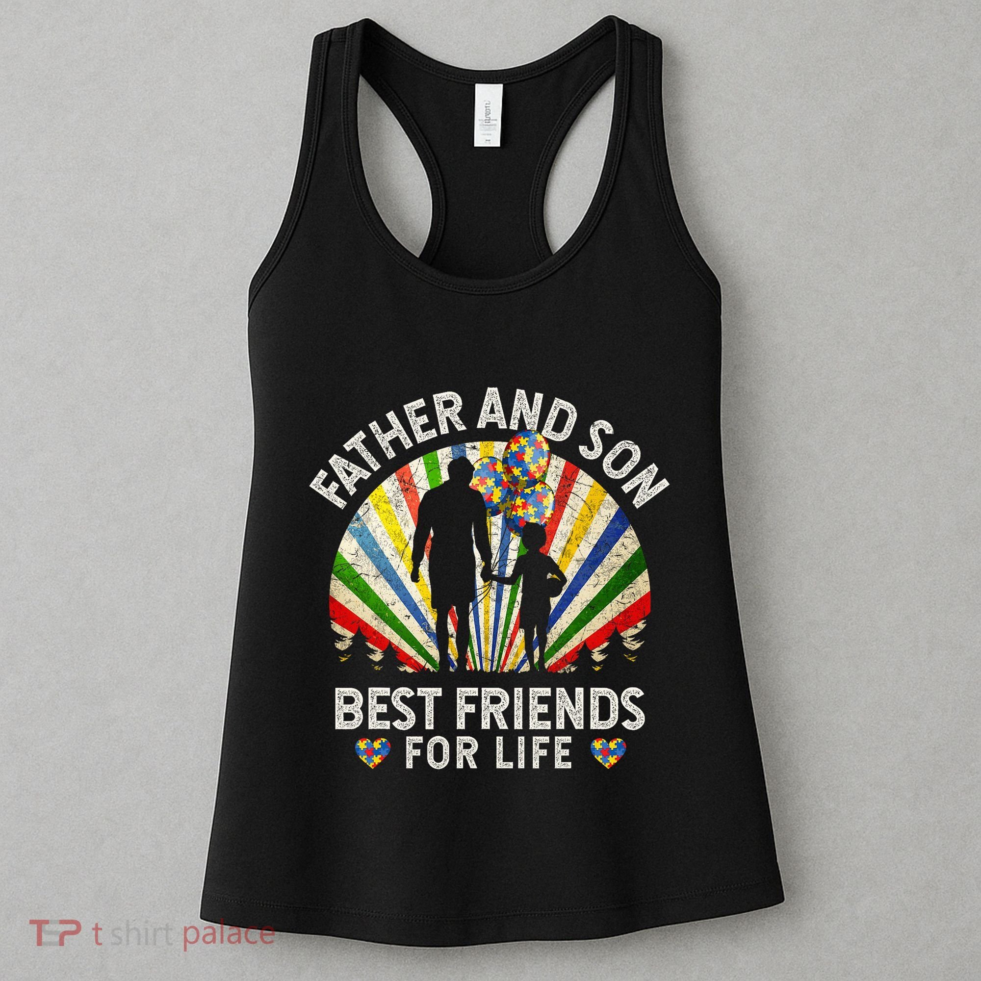 Father And Son Best Friends For Life Autism Awareness Women's Tank Top