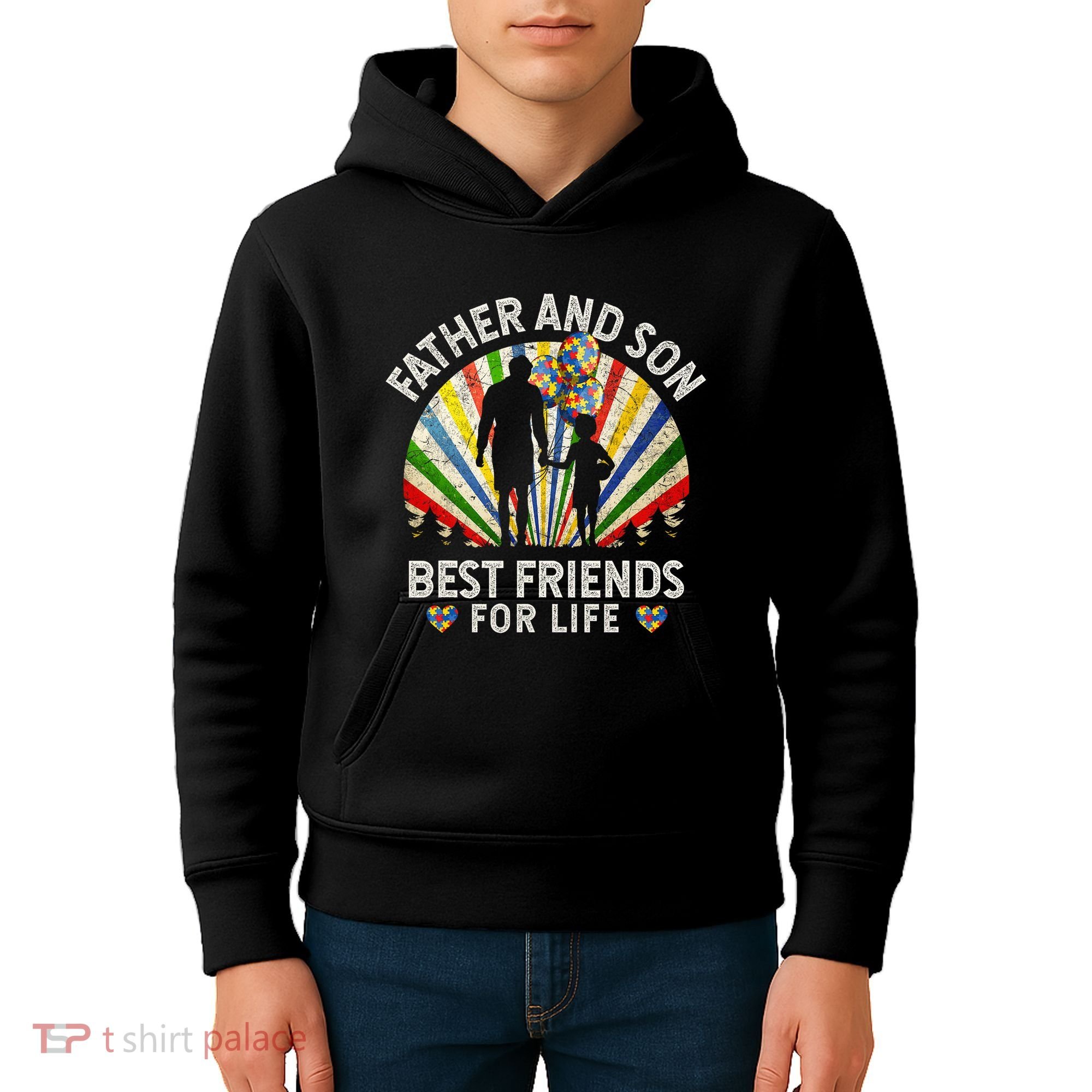 Father And Son Best Friends For Life Autism Awareness Kids Hoodie