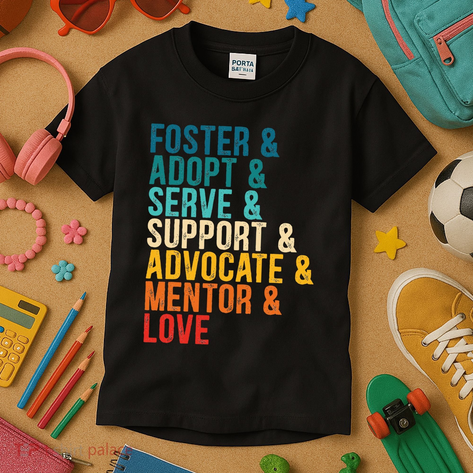 Foster Adopt Serve Support Advocate Mentor Love Adoption Kids T-Shirt