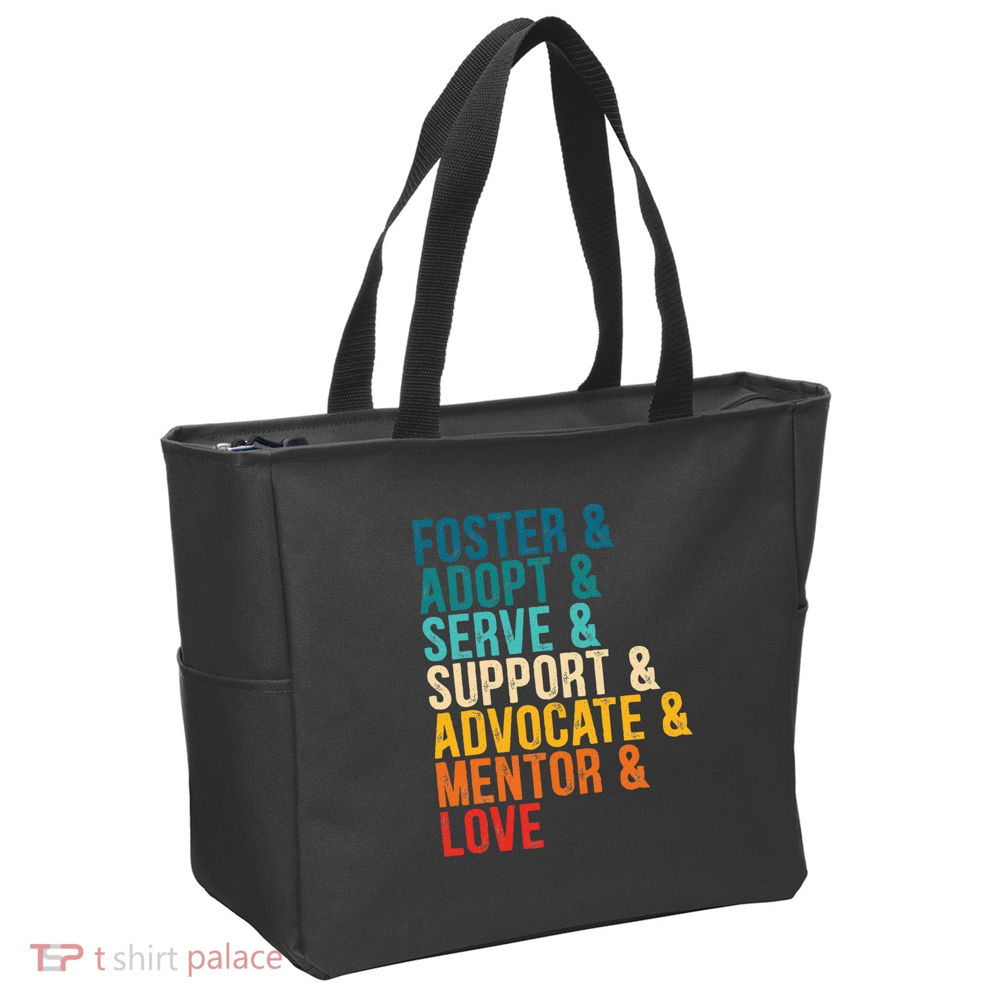 Foster Adopt Serve Support Advocate Mentor Love Adoption Tote Bag