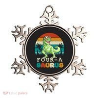 Four A Saurus Birthday T Rex 4 Year Old Dino 4th Dinosaur Gift Ornament thumb 0
