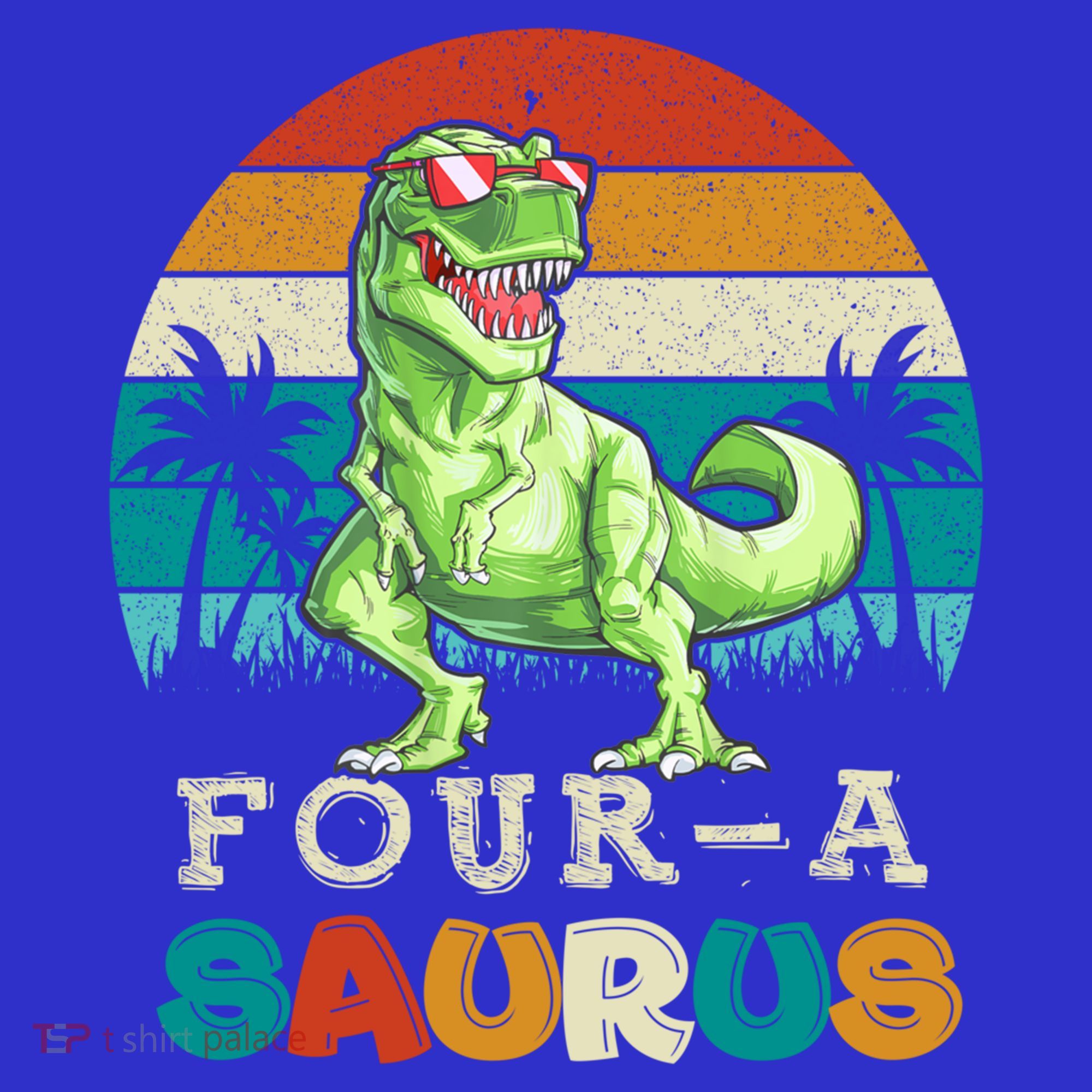 Four A Saurus Birthday T Rex 4 Year Old Dino 4th Dinosaur Gift Mousepad