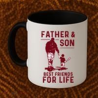 Father And Son Best Friends For Life Baseball Player Dad Son Coffee Mug thumb 2