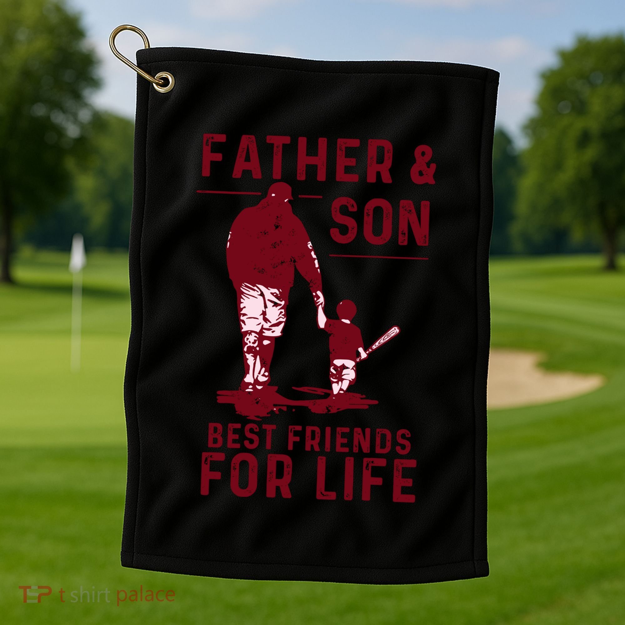 Father And Son Best Friends For Life Baseball Player Dad Son Golf Towel