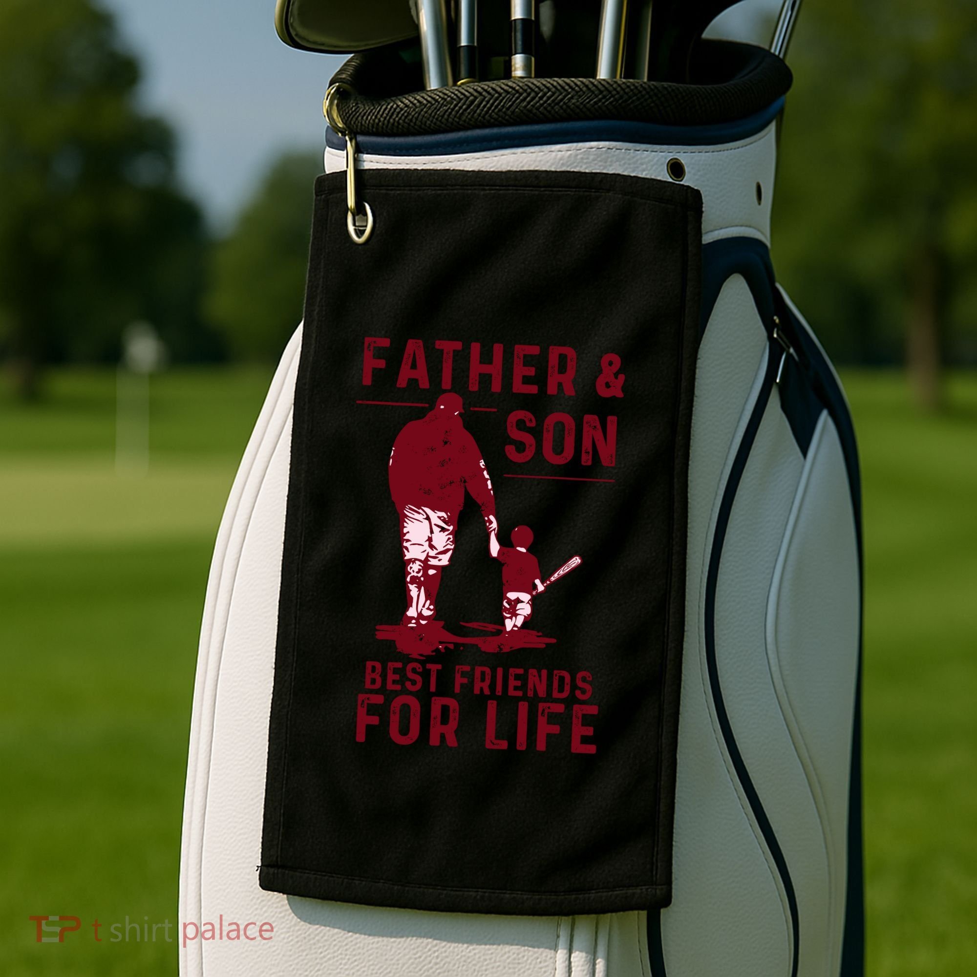 Father And Son Best Friends For Life Baseball Player Dad Son Golf Towel