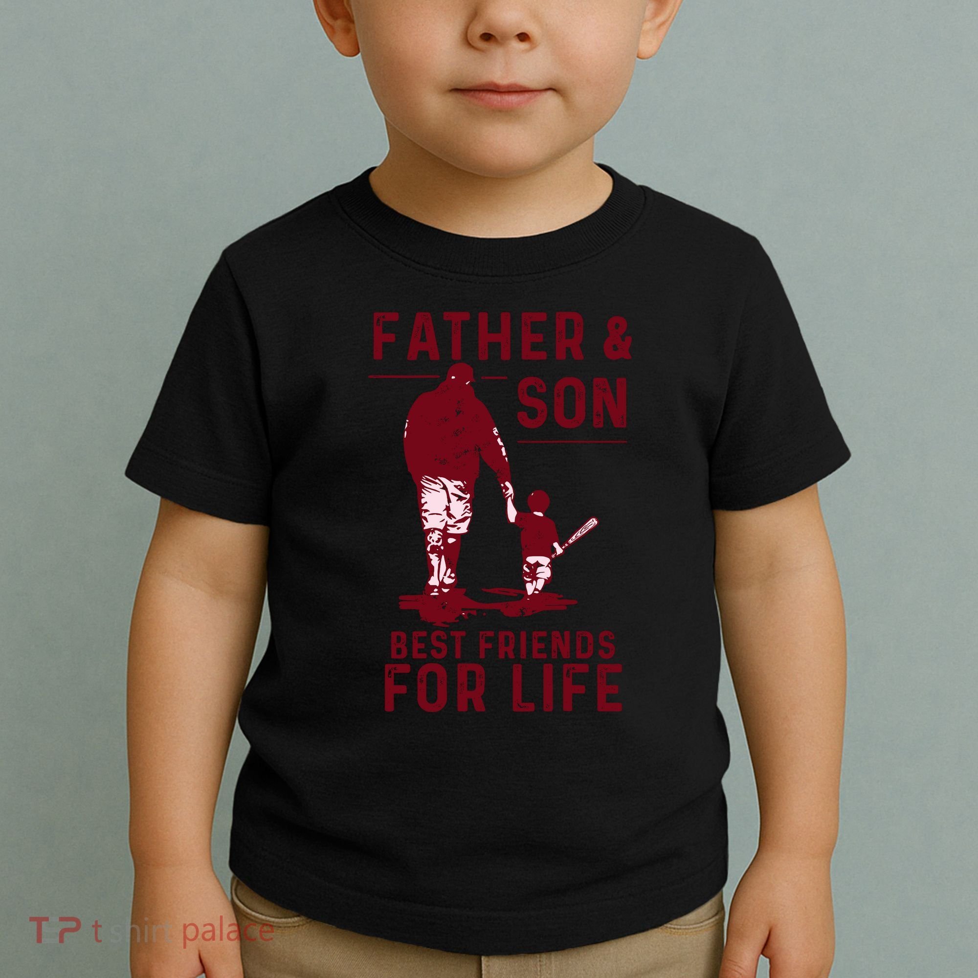 Father And Son Best Friends For Life Baseball Player Dad Son Toddler T-Shirt