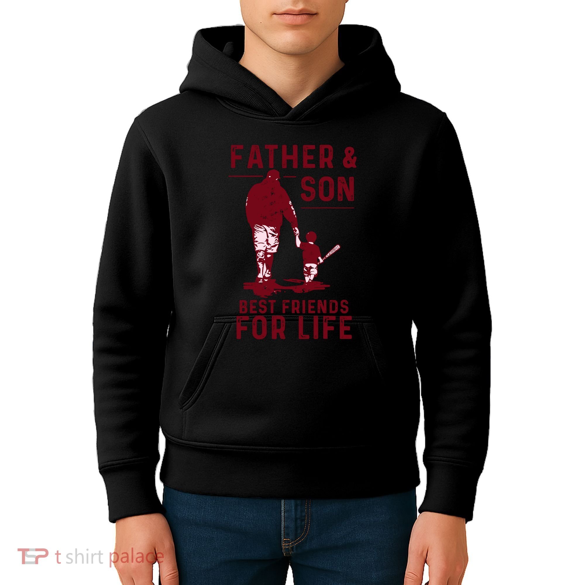 Father And Son Best Friends For Life Baseball Player Dad Son Kids Hoodie