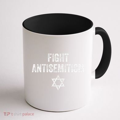 Fight Antisemitism Stop the Hate Jewish Pride  Coffee Mug back