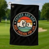 Father And Son Best Friends For Life Matching Father's Day Golf Towel thumb 1