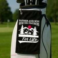 Father And Son Hunting Partners For Life Golf Towel thumb 2