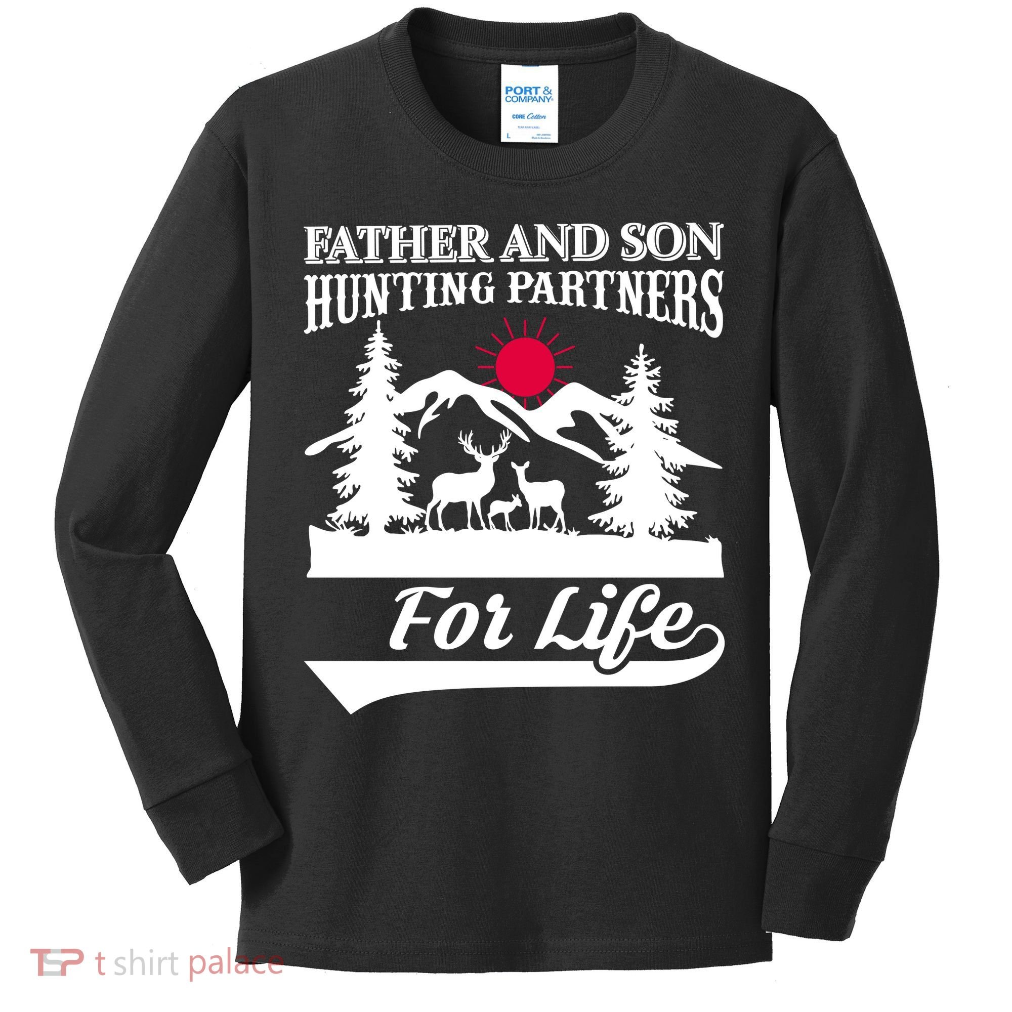 Father And Son Hunting Partners For Life Kids Long Sleeve Shirt