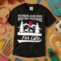 Father And Son Hunting Partners For Life Kids T-Shirt thumb 3