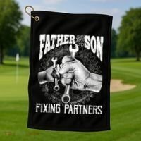 Father And Son Mechanic Mechanic FatherS Day Gift Golf Towel thumb 1