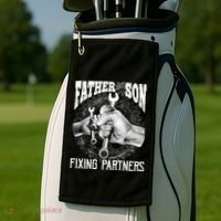 Father And Son Mechanic Mechanic FatherS Day Gift Golf Towel thumb 2