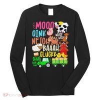 Farm Animals Sounds Oink Baa Neigh Cluck Moo Farmer Long Sleeve Shirt thumb 0