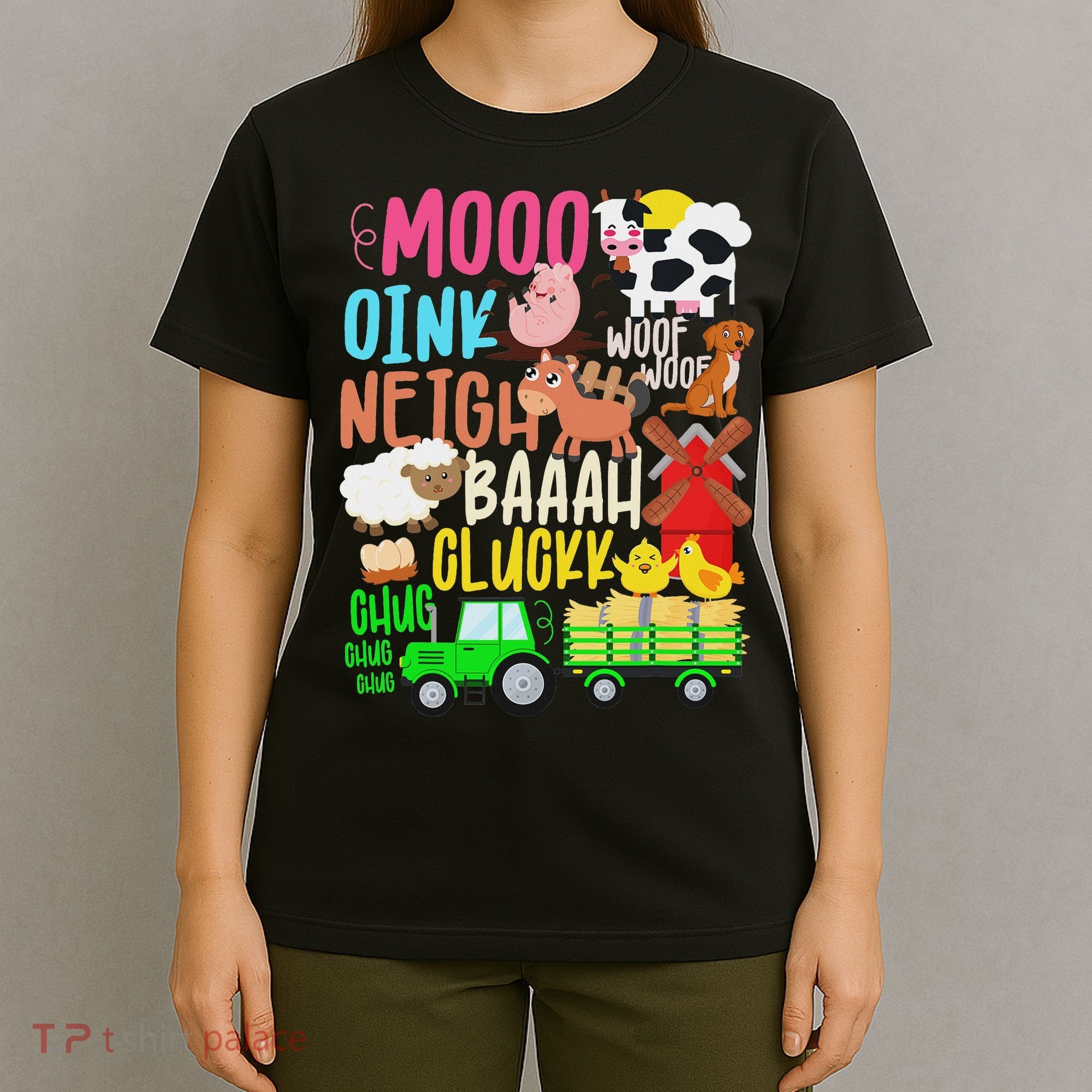 Farm Animals Sounds Oink Baa Neigh Cluck Moo Farmer T-Shirt