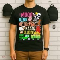 Farm Animals Sounds Oink Baa Neigh Cluck Moo Farmer T-Shirt thumb 6