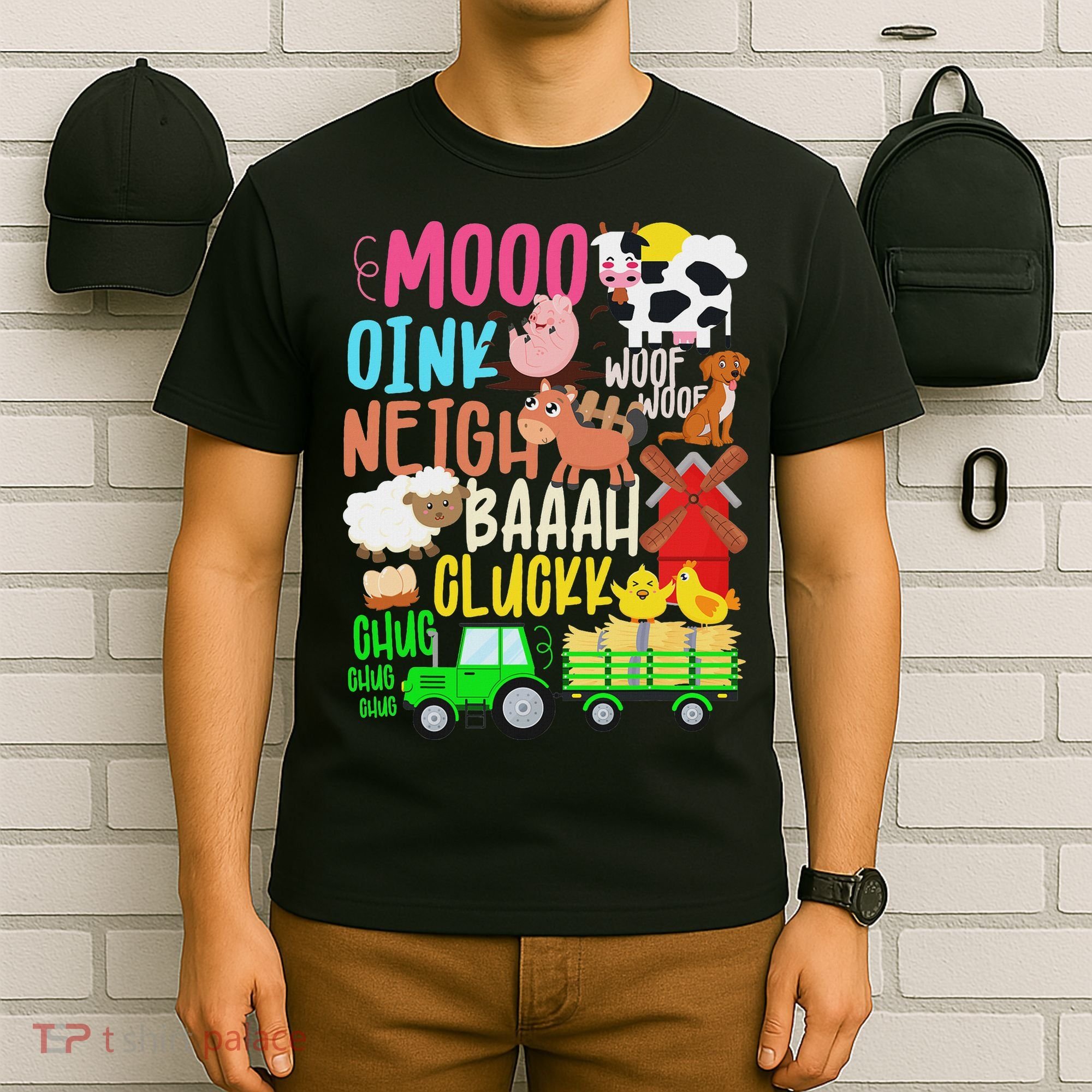 Farm Animals Sounds Oink Baa Neigh Cluck Moo Farmer T-Shirt