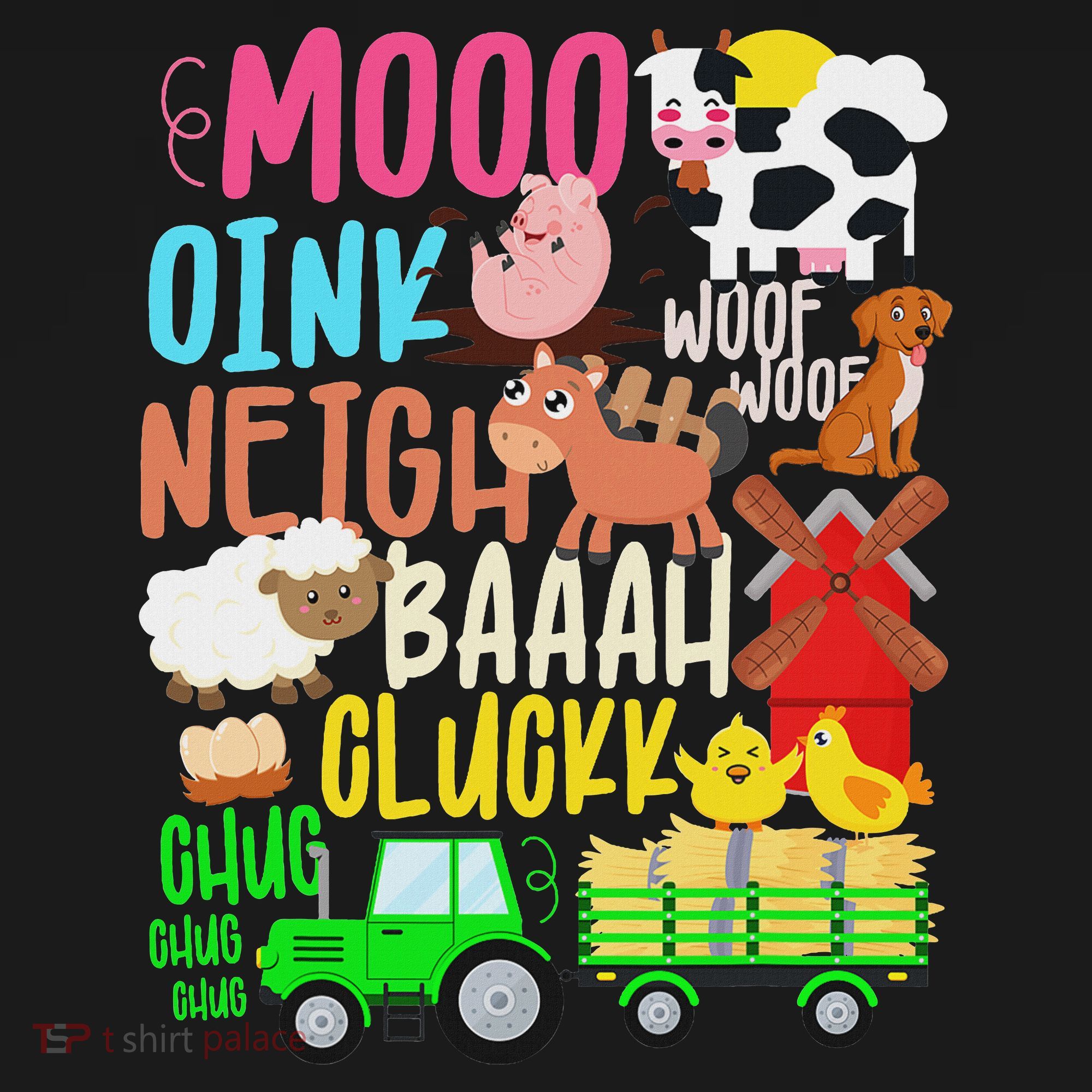 Farm Animals Sounds Oink Baa Neigh Cluck Moo Farmer T-Shirt